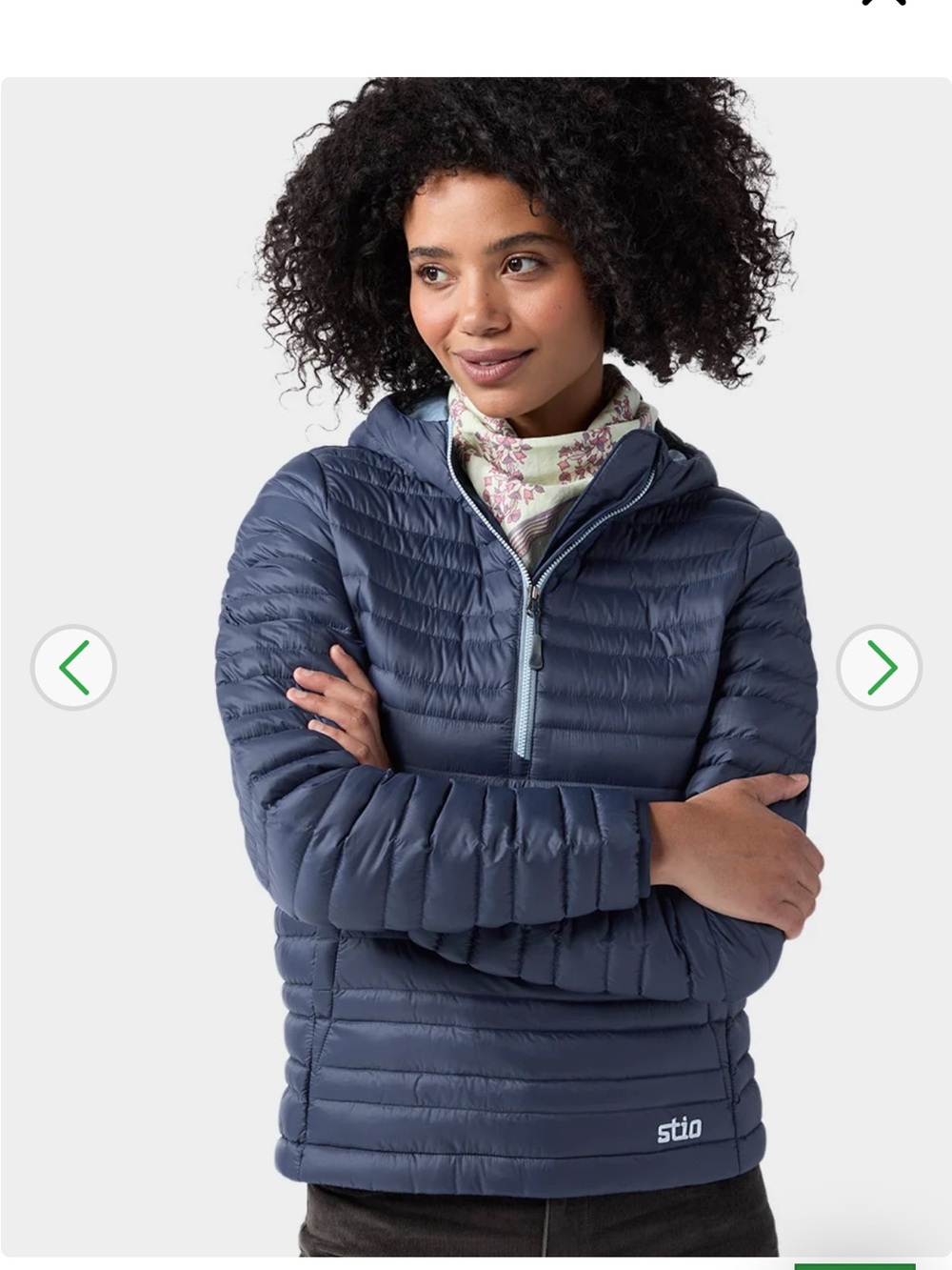 Stio Women's Slate Blue Quilted Hooded Puffer Pullover